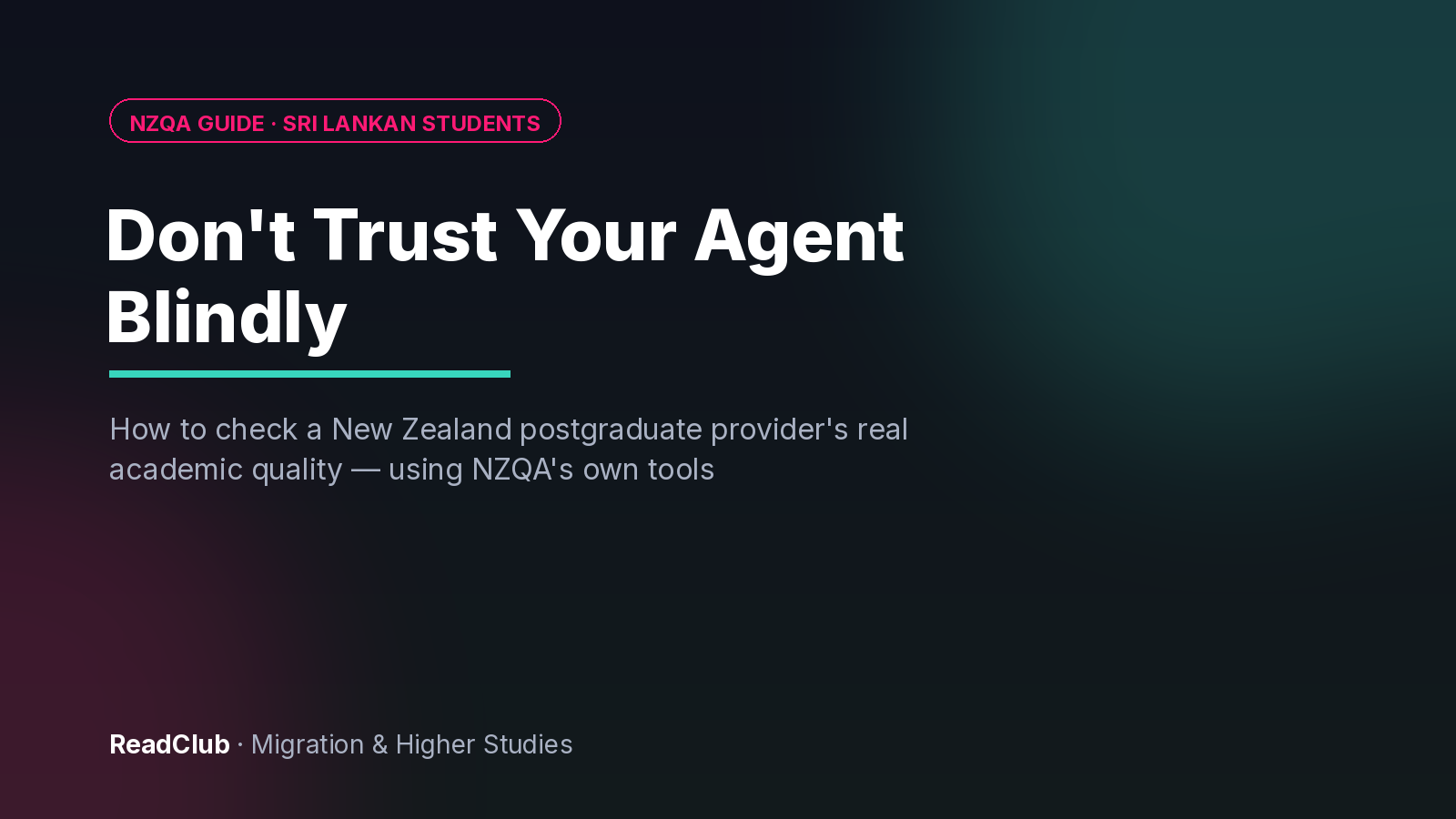 Don't trust your study agent blindly — an NZQA guide for Sri Lankan students