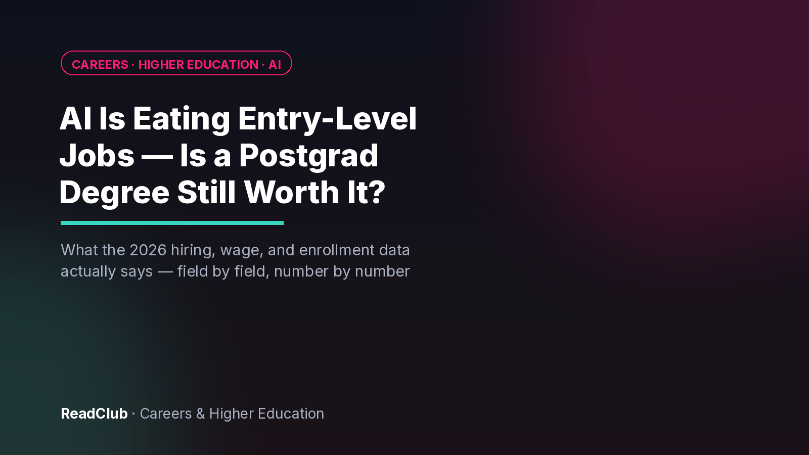 AI Is Eating Entry-Level Jobs -- Is a Postgrad Degree Still Worth It?